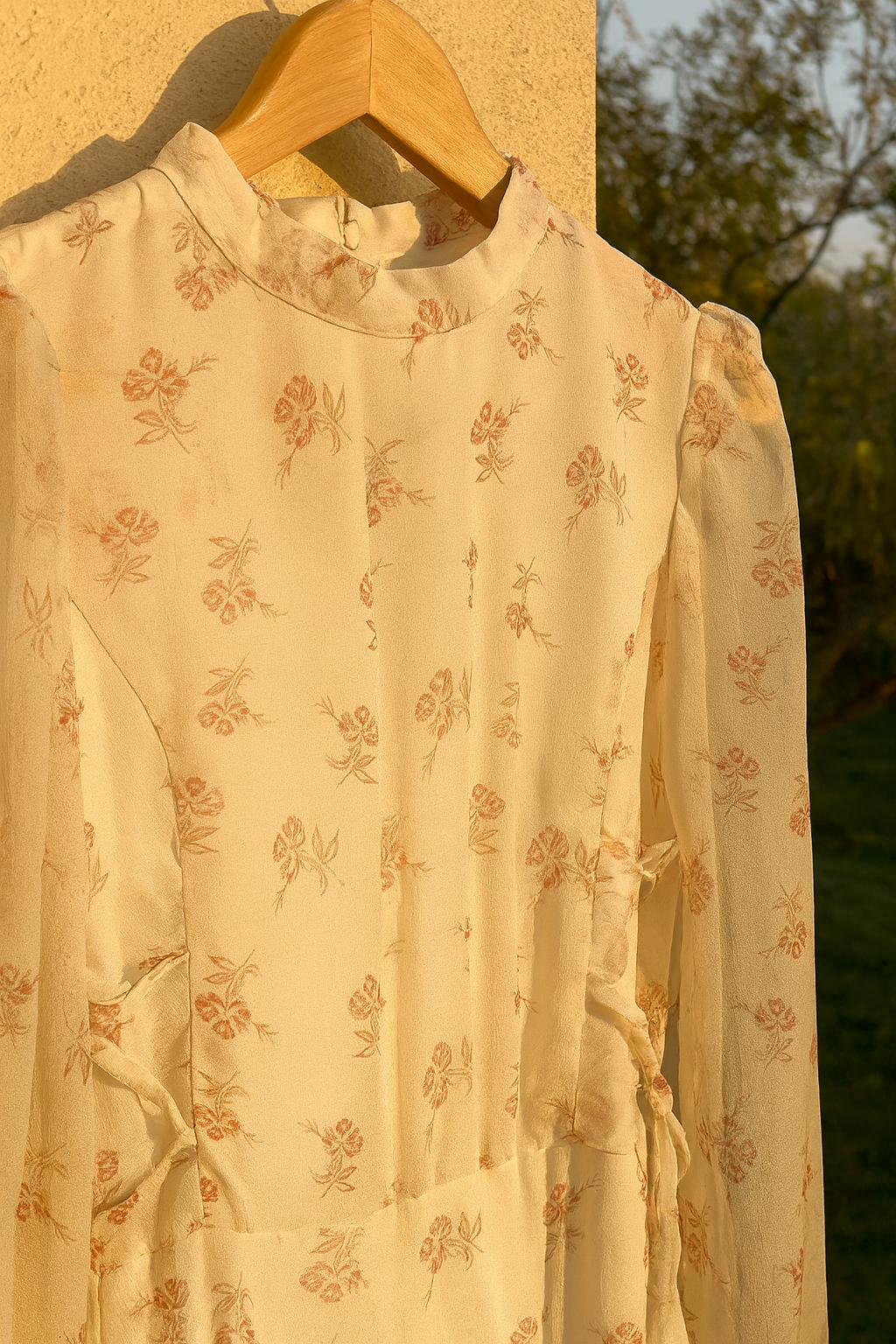 Western Style White Floral long Dress | Limited Stock